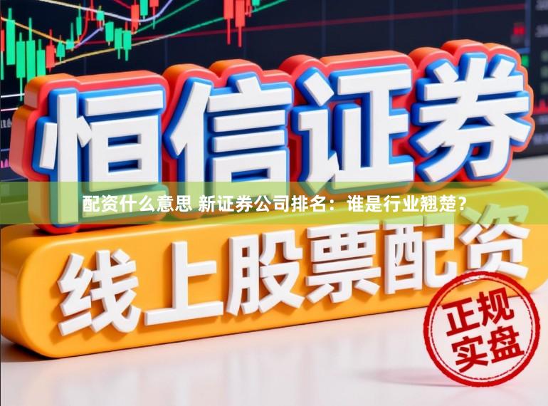 配资什么意思 新证券公司排名：谁是行业翘楚？
