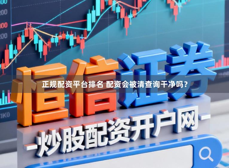 正规配资平台排名 配资会被清查询干净吗？